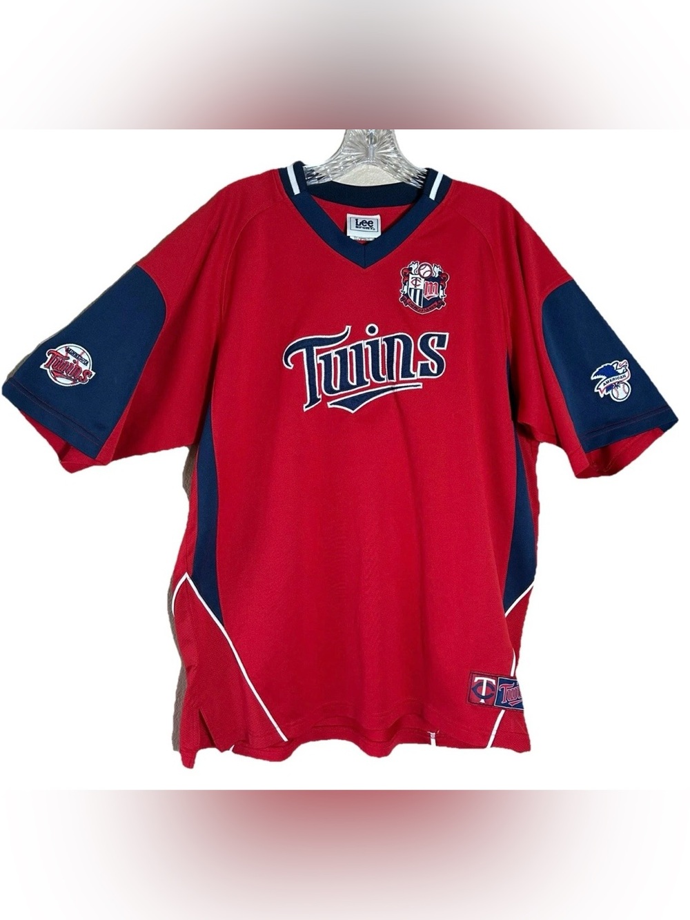 Lee Sport VTG Minnesota Twins Baseball Jersey Men's Large MLB Embroidered Logos